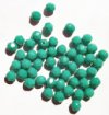 50 6mm Faceted Opaque Turquoise Firepolish Beads